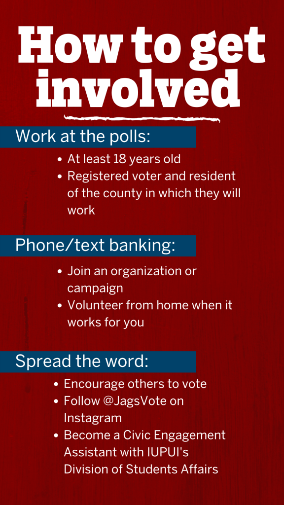 graphic on how to get involved in encouraging voters